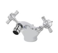 Balterley Traditional Crosshead Handle Deck Mounted Bidet Tap With Pop Up Waste - Chrome