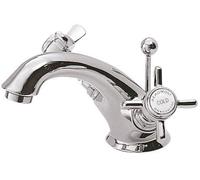 Balterley Traditional Crosshead Luxury Basin Tap Pop Up Waste Chrome in Silver Balterley Silver