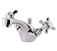Balterley Traditional Crosshead Mono Basin Tap Pop Up Waste Chrome in Silver Balterley Silver