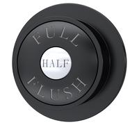 Balterley Dual Toilet Flush Button, Traditional Round Head Dual Push Button Toilet Flush System Replacement for Cistern, Push Buttons Replacement for Bathroom Cistern Toilets - 85 x 72mm (Matt Black)