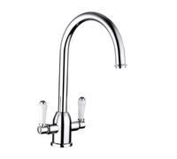 Traditional Dual Handle Kitchen Mixer Tap, Chrome