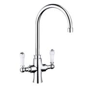Traditional Dual Handle Kitchen Mixer Tap, Chrome