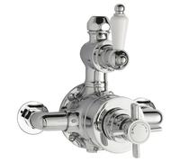 Traditional Exposed Twin Thermostatic Shower Valve, 1 Outlet, Chrome Finish - Luxury Bathroom Fittings by Balterley