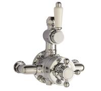 Traditional Exposed Twin Thermostatic Shower Valve - 1 Outlet - Chrome Finish - Premium Bathroom Shower Control Valve by Balterley