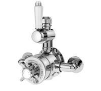 Traditional Exposed Twin Thermostatic Shower Valve with Single Outlet, Durable Brass Body, Polished Chrome Finish - Balterley