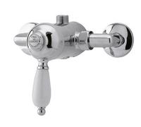 Balterley Concealed Shower Valve, Traditional Lever Handle Bathroom Shower Valve, Single Control 1 Outlet Valves for Showers, Concealed Valves for Bathroom Showers - 150 x 135 x 35mm (Chrome)