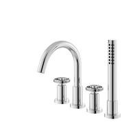 Balterley Tyrley Traditional 4 Tap Hole Deck Mounted Basin Mixer Tap in Silver Balterley Silver