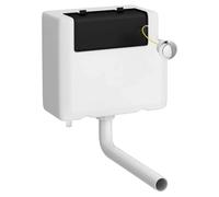 Balterley Concealed Cistern with Dual Flush, Water Saving Bottom Inlet Concealed Toilet Cistern & Round Flush Plate for Back to Wall & Wall Hung Toilets - 340x142x296mm (Chrome/White)