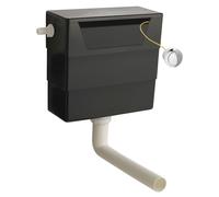 Balterley Universal Dual Flush Side Inlet with Round Push Button - Chrome/Black in Silver Balterley Silver