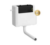 Balterley Universal Dual Flush & Traditional Push Button - Brushed Brass/White in White Balterley White