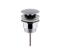 Universal Round Push Button Basin Waste, Slotted & Unslotted - Chrome
