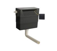 Balterley Universal Water Saving Dual Flush Side Inlet & Square Flush Plate - Matt Black/Black