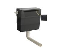 Balterley Universal Water Saving Dual Flush Side Inlet & Square Flush Plate - Matt Black/Black