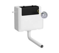 Balterley Concealed Cistern with Dual Flush, Water Saving Side Inlet Concealed Toilet Cistern & Traditional Flush Plate for Back to Wall & Wall Hung Toilets - 340x142x296mm (Chrome/White)