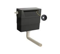 Balterley Concealed Cistern with Dual Flush, Water Saving Side Inlet Concealed Toilet Cistern & Traditional Flush Plate for Back to Wall & Wall Hung Toilets - 303x136x334mm (Matt Black/Black)