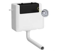 Balterley Concealed Cistern with Dual Flush, Water Saving Side Inlet Concealed Toilet Cistern & Traditional Flush Plate for Back to Wall & Wall Hung Toilets - 340x142x296mm (Chrome/White)