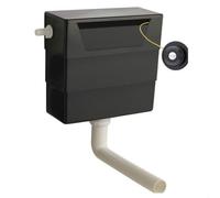 Balterley Universal Water Saving Dual Flush Side Inlet With Traditional Push Button - Matt Black/black