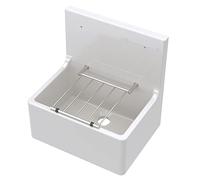 Balterley Utility Sink with Grill, Fireclay Ceramic Cleaner Sinks, Traditional Wall Mounted Tall Splashback Utility Outdoor Sink Unit for Garage and Laundry - 515 x 393 x 382mm (White)