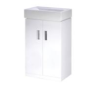 Balterley Vanity Unit w/ Basin Floor Standing, Soft Close 2 Door w/ Rectangular Sink, Bathroom Vanity Units w/ Basin, Bathroom Sink Storage Cabinet Balterley White