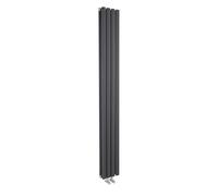 Balterley Vertical Double Panel Radiator, Anthracite Radiator with Rounded Vertical Panel, Central Heating Radiators for Bathroom, Kitchen, Living Room - 236mm x 1800mm, 2461 BTU (Anthracite)