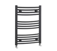 Balterley Vertical Radiator Curved Ladder Rail, Rounded Towel Rails Anthracite Radiators, Radiators Wall Mounted, Central Heating Radiator for Bathroom, Kitchen - 500mm x 700mm, 1051 BTU (Anthracite)