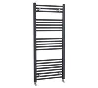 Balterley Vertical Radiator Straight Ladder Rail, Rounded Towel Rails Anthracite Radiators, Radiators Wall Mounted, Central Heating Radiator for Bathroom - 500mm x 1150mm, 1672 BTU (Anthracite)