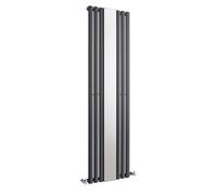 Vertical Single Panel Radiator Mirror 2566 BTU Anthracite 1800x499mm Balterley Grey One Size