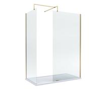 Balterley Walk-In Wetroom Bundle With Tray And Waste, 1500X800mm, Brushed Brass