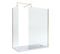 Balterley Walk-In Wetroom Bundle With Tray And Waste, 1700X700mm, Brushed Brass