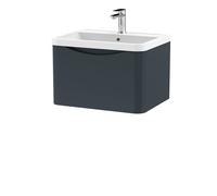 Balterley Wall Hung 1 Drawer Vanity Basin Unit Polymarble Basin Dark Grey 600mm Balterley Grey