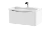 Balterley Wall Hung 1 Drawer Vanity Basin Unit Polymarble Basin White 800mm Balterley White