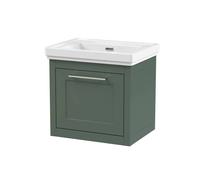 Balterley Wall Hung 1 Drawer Vanity Unit & 0TH Fireclay Basin, 500mm, Green Balterley Green
