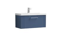 1 Drawer Wall Hung Vanity Unit MidEdge Basin Blue 800mm Balterley Blue One Size