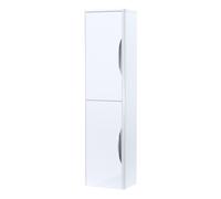 Wall Hung 2 Door Tall Bathroom Storage Unit Gloss White 350mm Balterley White One Size