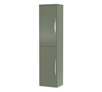 Wall Hung 2 Door Tall Bathroom Storage Unit - 350mm - Satin Green