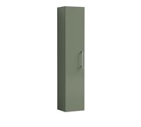 Balterley Wall Hung Tall Unit 1 Door 300 mm Bathroom Storage Cabinet, Satin Green Finish