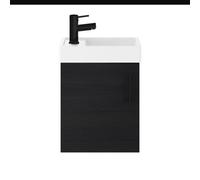 Balterley Wall Hung Vanity Basin 400mm Charcoal & Matt Black Handle Balterley Black