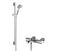 Pride Wall Mount Thermostatic Bath Shower Mixer Tap with Slimline Slide Rail Kit - Chrome - Balterley