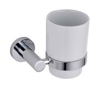 Balterley Wall Mounted Tumbler Holder & Ceramic Tumbler, 108x95mm - Chrome in Silver Balterley Silver