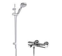 Pride Wall Mount Thermostatic Bath Shower Mixer Tap with Multi Function Slide Rail Kit - Chrome - Balterley