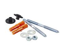 Balterley Wash Basin Fixing Kit, Fixing Bolt Pack for Wall Mounted Basins, Mounting Kit for Wash Basin, 2 Heavy-Duty Screws, 2 Plastic Wall Plugs, 2 Rubber Washers, 2 Large Metal Washers, 2 Hex Nuts
