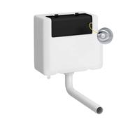 Balterley Concealed Cistern with Dual Flush, Water Saving Bottom Inlet Concealed Toilet Cistern & Traditional Flush Plate for Back to Wall & Wall Hung Toilets - 340x142x296mm (Chrome/White)