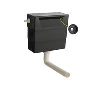 Balterley Concealed Cistern with Dual Flush, Water Saving Side Inlet Concealed Toilet Cistern & Traditional Flush Plate for Back to Wall & Wall Hung Toilets - 303x136x334mm (Matt Black/Black)