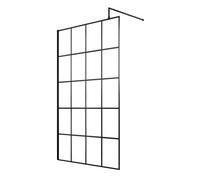 Balterley Werrington 8mm Toughened Safety Glass Black Framed Wetroom Screen - 1100mm