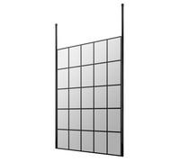Balterley Werrington Contemporary Bathroom 8mm Profile Wetroom Screen With Ceiling Posts, Matt Black, 1950 X 1400 X 14mm