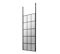 Balterley Werrington Contemporary Bathroom 8mm Profile Wetroom Screen With Ceiling Posts, Matt Black, 1950 X 700 X 14mm