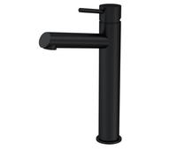 Balterley Wetley Modern Bathroom High-Rise Mono Basin Mixer Tap For Countertop Basins, Matt Black Finish, 52 mm