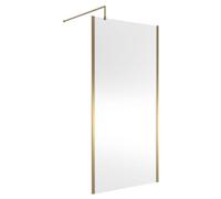 Balterley Wetroom Screen with Support Bar, 1000mm, Brushed Brass