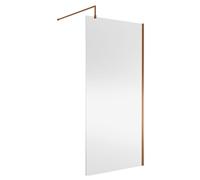 Balterley Wetroom Screen with Support Bar, 1000mm, Brushed Bronze