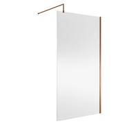 Balterley Wetroom Screen with Support Bar, 1100mm, Brushed Bronze